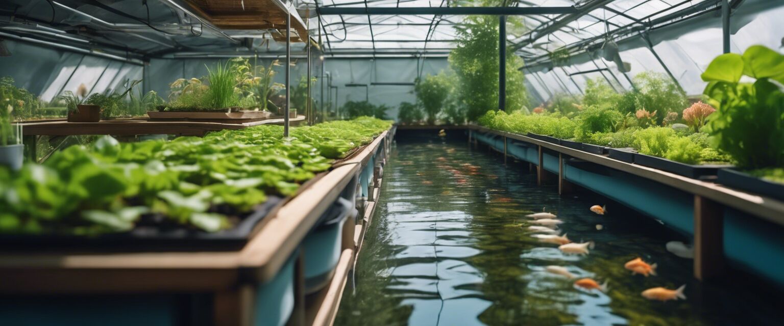 Aquaponics garden depiction
