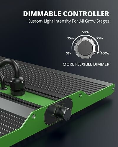 Dimmer controller with flexible dimmer for grow lights