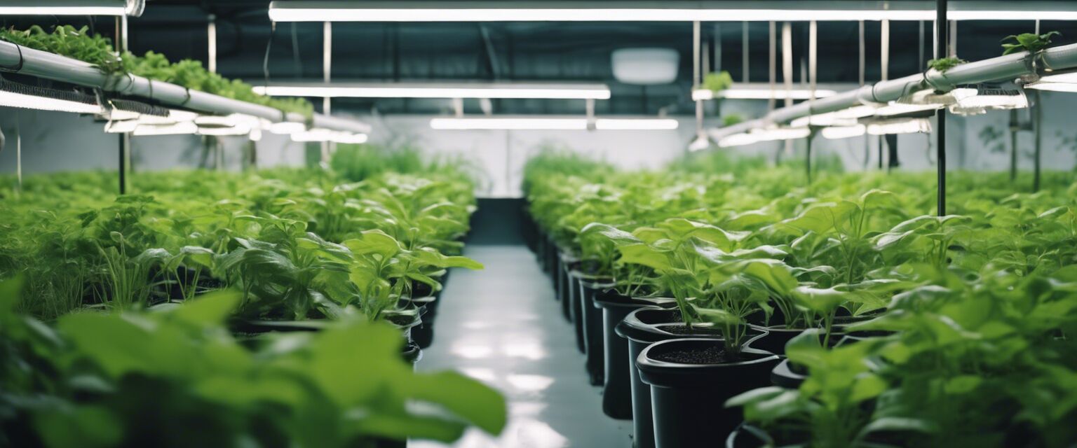 Hydroponic garden with various plants