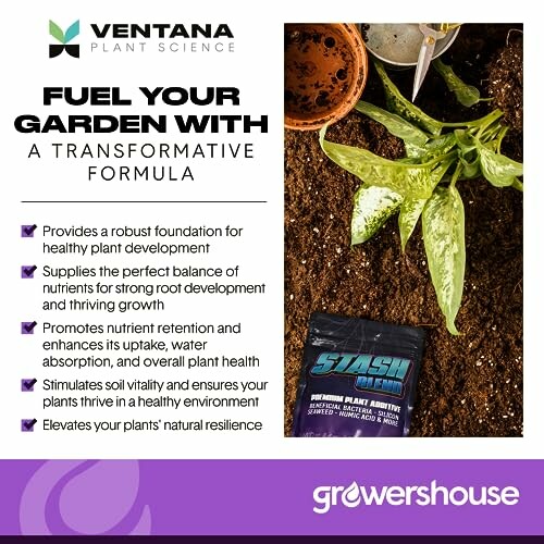 Ventana Plant Science garden formula advertisement with benefits listed.
